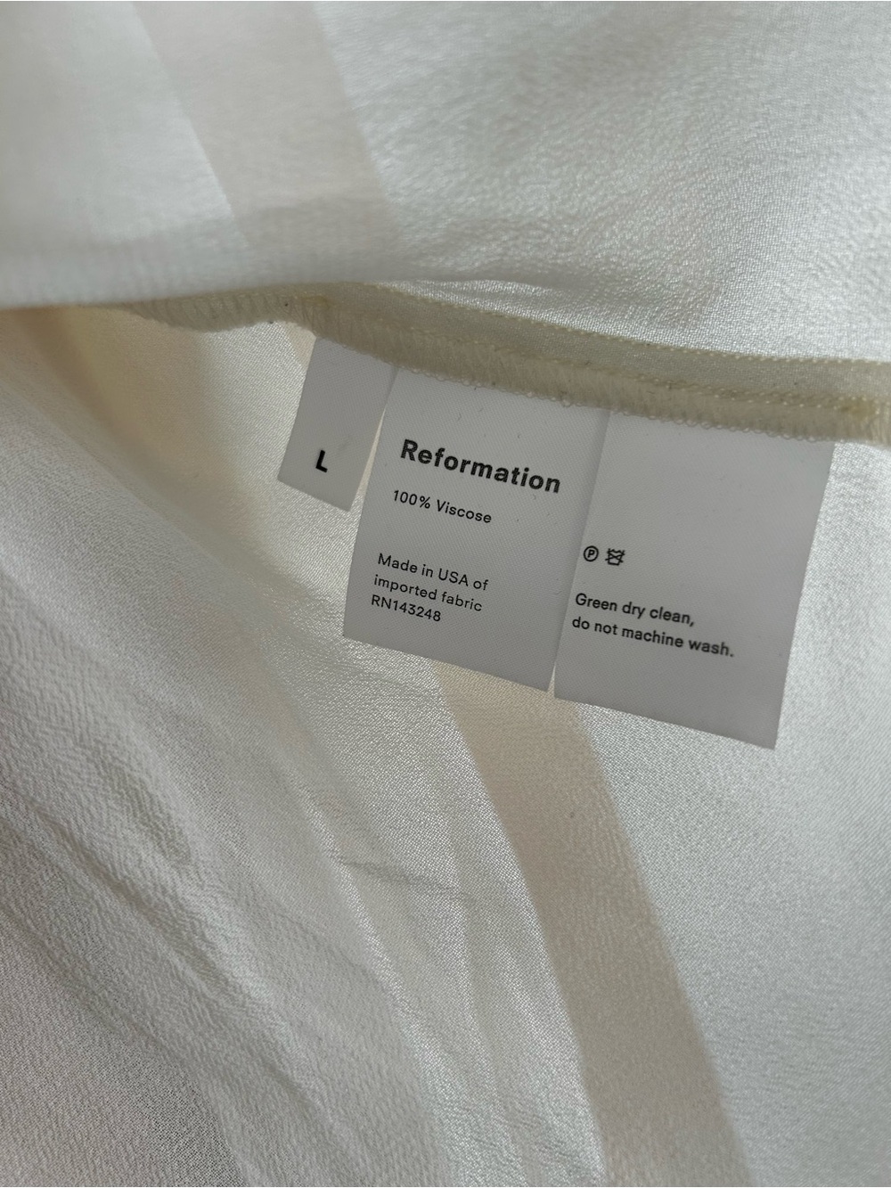 Reformation Charly Blouse, Size L - Picture 4 of 7